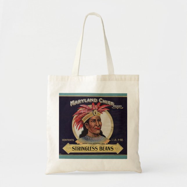 Tote Bag étiquette de haricots sans chaîne dans le Maryland (Devant)