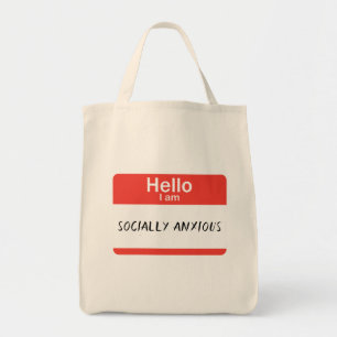 Tote Bag Étiquette de nom anxiété sociale