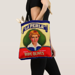 Tote Bag étiquette des olives de LaPerla dans les années 19