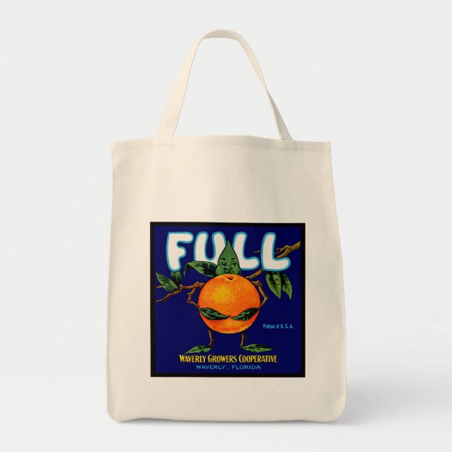 Tote Bag Étiquette d'oranges de marque complète (Devant)