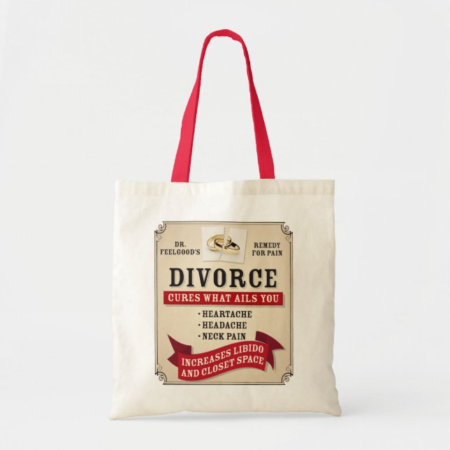 Tote Bag Étiquette médicinal de divorce (Devant)
