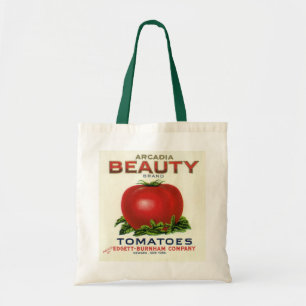 Tote Bag Étiquette vintage de fruit, Arcadia Beauté Tomates
