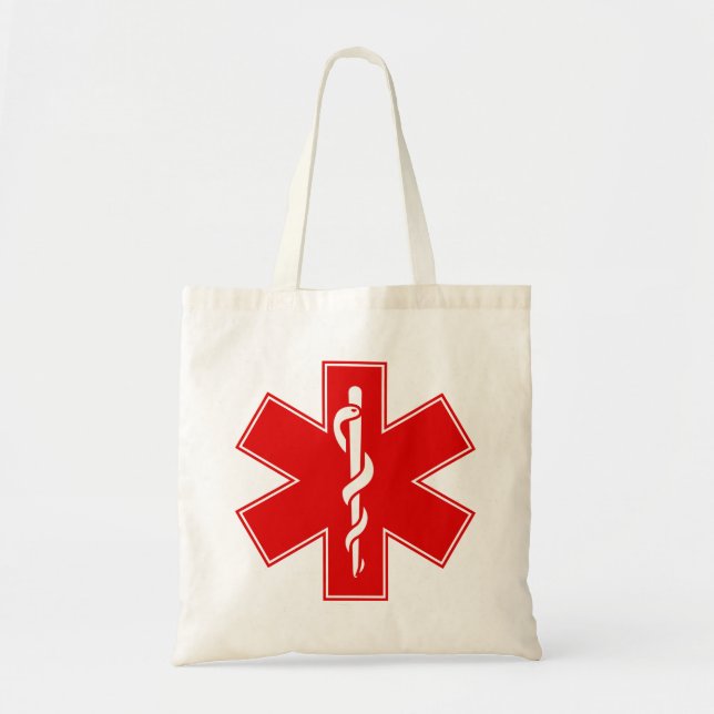 Tote Bag Étoile blanche jaune-orange rouge de l'infirmière (Devant)