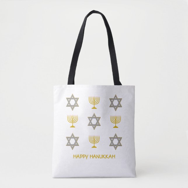 Tote Bag Étoile de David Menorah HANOUKKA (Devant)