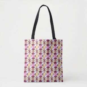 Tote Bag Étoiles de connexion rose et jaune