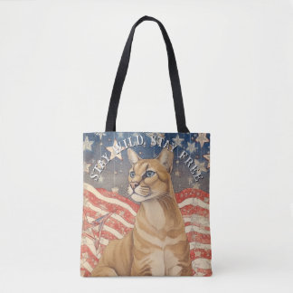Tote Bag Étoiles de cougar et rayures