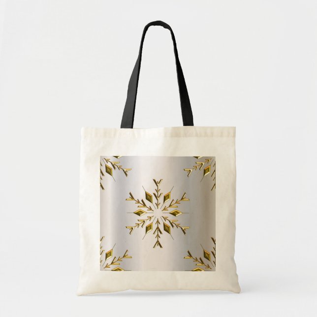 Tote Bag Étoiles de Noël d'or (Devant)