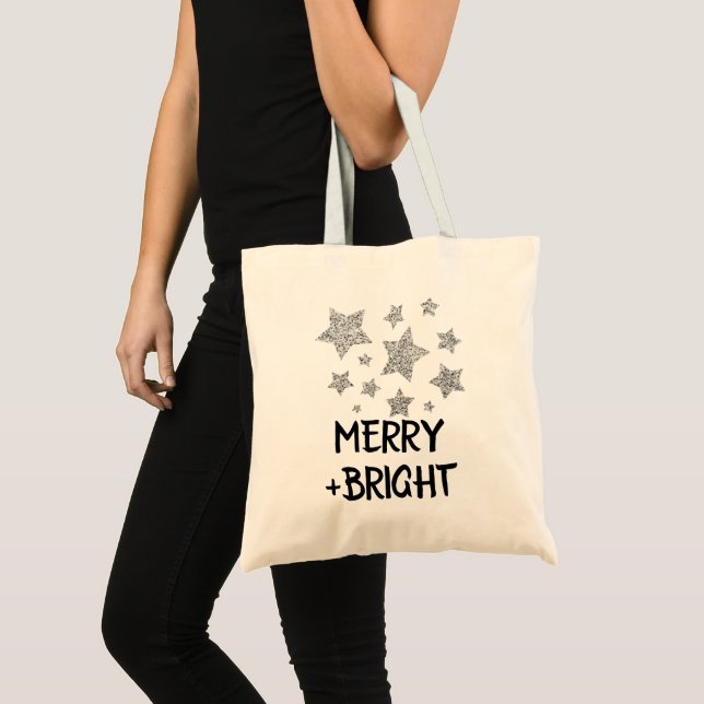 Tote Bag Étoiles de Noël Joyeux éclat (Devant (produit))