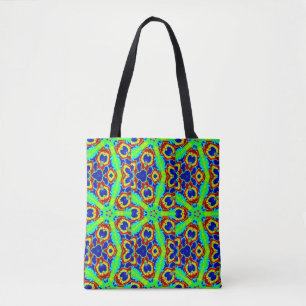 Tote Bag étoiles vertes géométrique fleurie