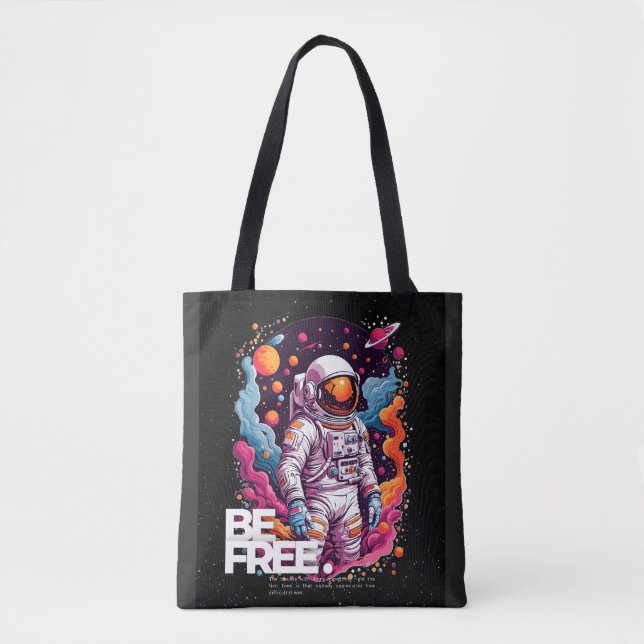 Tote Bag ÊTRE GRATUIT Conception des astronautes (Devant)