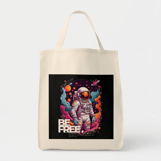 Tote Bag ÊTRE GRATUIT Conception des astronautes (Devant)