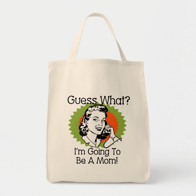 Tote Bag Être une maman Orange Green (Devant)