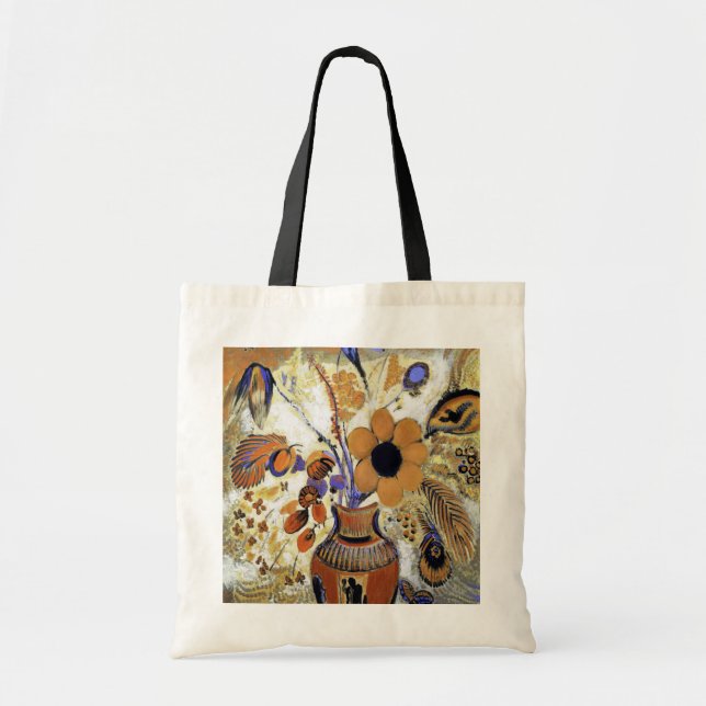 Tote Bag Etruscan vase with Flowers, Redon (Devant)