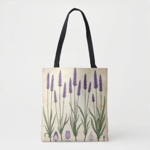 Tote Bag Étude de lavande – Botanique vintage AOP