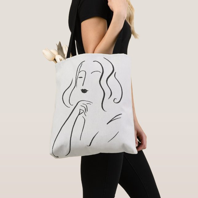 Tote Bag Étude simple - Esquisse d'une femme (De près)