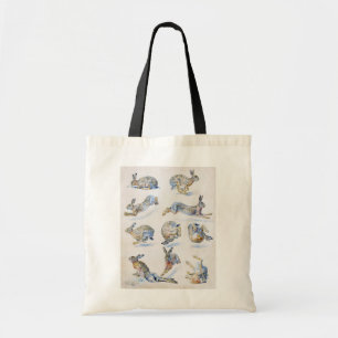 Tote Bag Études sur le lièvre sauvage (lapin), Bruno Liljef