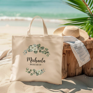 Tote Bag Eucalyptus Foliage Bridesmaid Favoriser Personnali