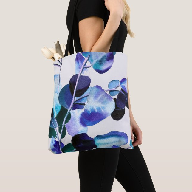 Tote Bag Eucalyptus gomme feuille aquarelle (De près)