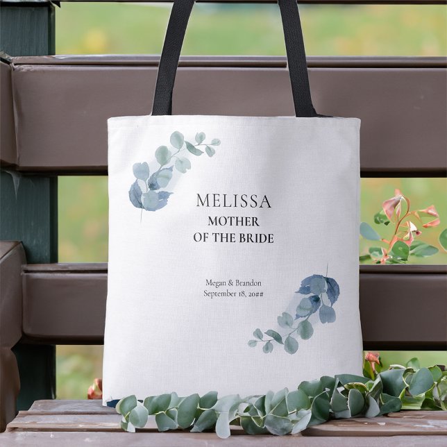 Tote Bag Eucalyptus Greenery Mariage (Eucalyptus wedding tote bag to personalize for anyone or everyone in your bridal party)