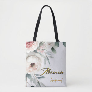 Tote Bag Eucalyptus & Peony Aquarelle Florale Fourre-tout