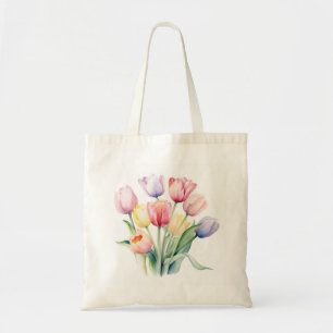 Tote Bag Éveil du printemps - Tulipes d'aquarelle