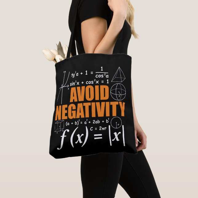 Tote Bag Évitez la Négativité Funny Math Mathématicien ense (De près)