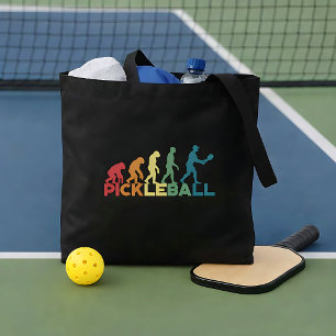 Tote Bag Évolution de Pickleball Drôle Nom ou Texte Personn
