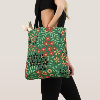 Tote Bag Évoquez la sérénité avec notre floral japonais ver