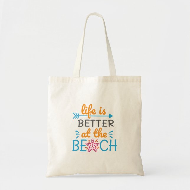 Tote Bag Excellente Vie À La Plage (Devant)