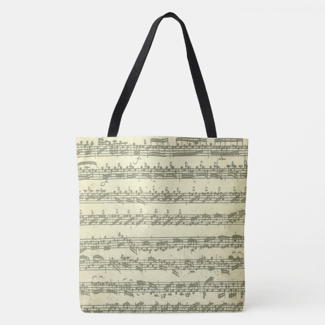 Tote Bag Extraits de manuscrit de musique originale de Bach (Devant)