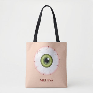 Tote Bag Eyeball Cartographie Verte Bloodshot Halloween Eye