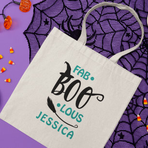 Tote Bag Fab-Boo-Lous Halloween Witch Nom personnalisé