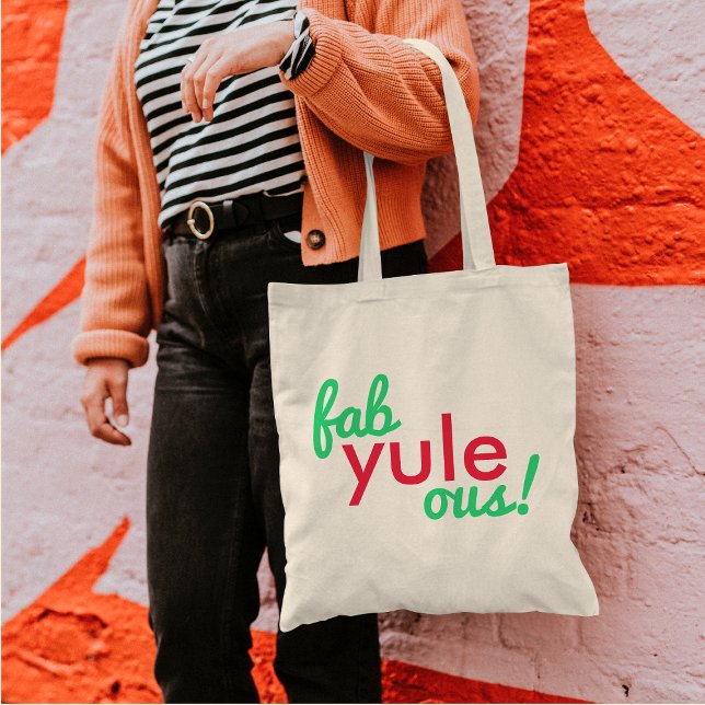 Tote Bag Fab Yule Ous | Fabuleux Noël élégant Fun Fab (Créateur téléchargé)