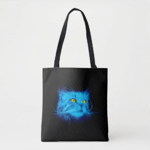 Tote Bag Face de chat bleu