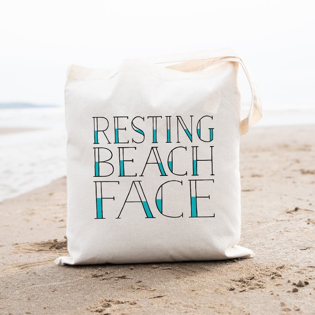 Tote Bag Face de plage de repos | Typographie d'été (Créateur téléchargé)