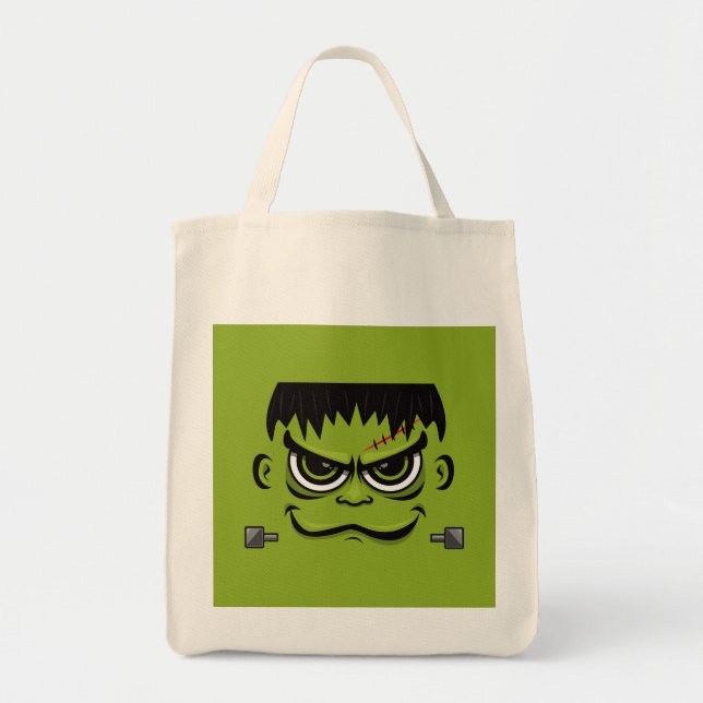 Tote Bag Face Frankenstein Halloween (Devant)