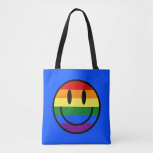 Tote Bag Face souriante arc-en-ciel