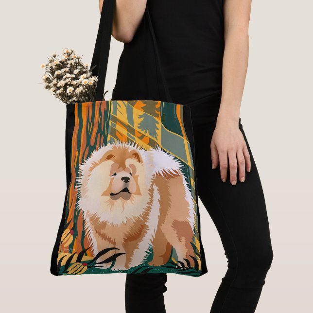 Tote Bag FACE SUN Chow Fourre-tout ou Crossbody bag (De près)