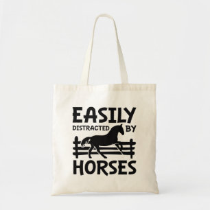 Tote Bag Facilement Distrait Par Les Chevaux