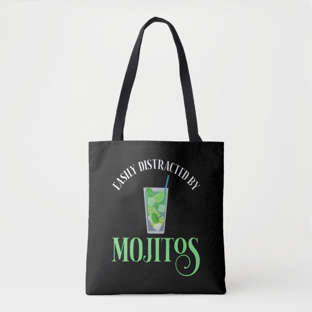 Tote Bag Facilement Distrait Par Les Mojitos (Devant)