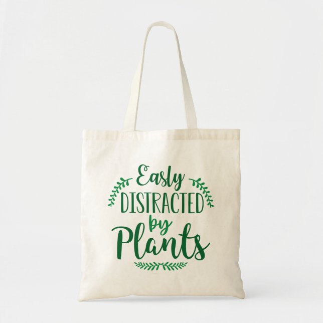 Tote Bag Facilement Distrait Par Les Plantes (Devant)