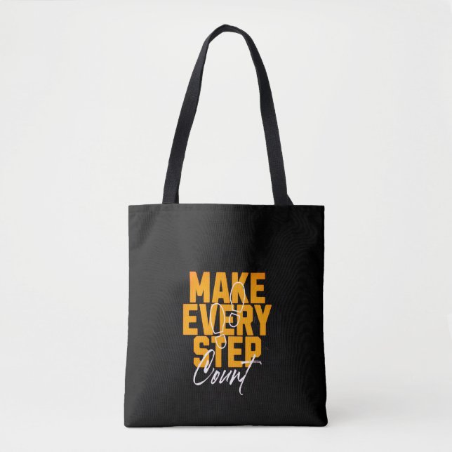 Tote Bag Faire chaque étape - Toile Motivative (Devant)