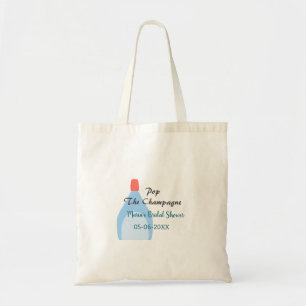 Tote Bag Faire sauter le Champagne shower de mariage bleu a