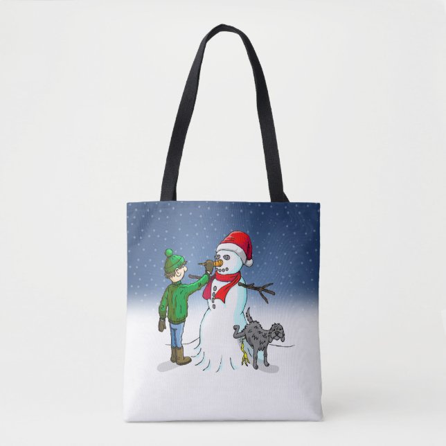 Tote Bag Faire un bonhomme de neige (Devant)