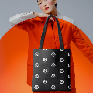 Tote Bag Faiserie noir&blanc - motif Art déco