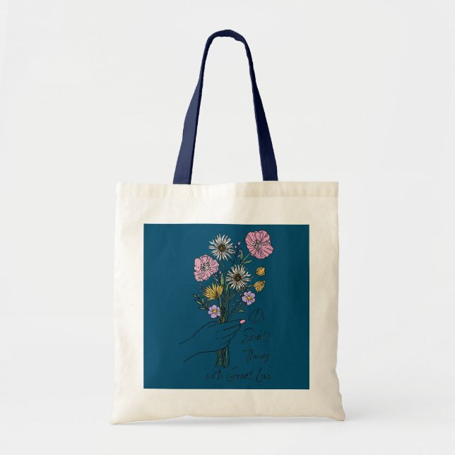 Tote Bag Faites De Petites Choses Avec Une Grande Fleur Fle (Devant)