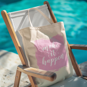 Tote Bag Faites-le se réaliser Coup de pinceau rose