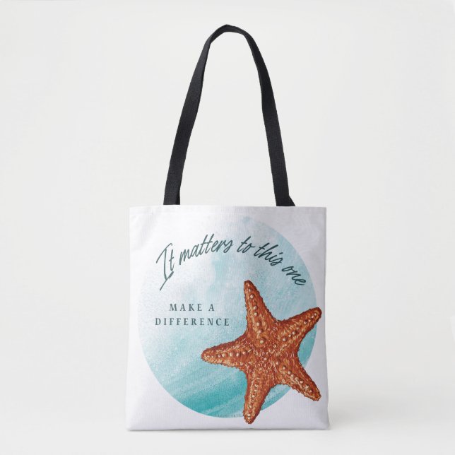 Tote Bag Faites Une Différence, Histoire De Starfish. (Devant)