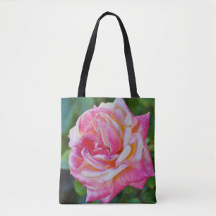 Tote Bag Faith Rejoice Bible Verse Rose Flower Fourre-tout
