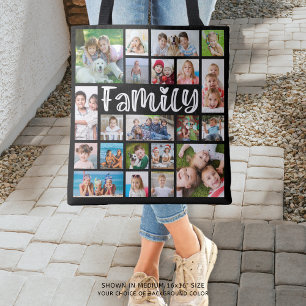 Tote Bag FAMILLE moderne 21 Photo Collage Couleur personnal